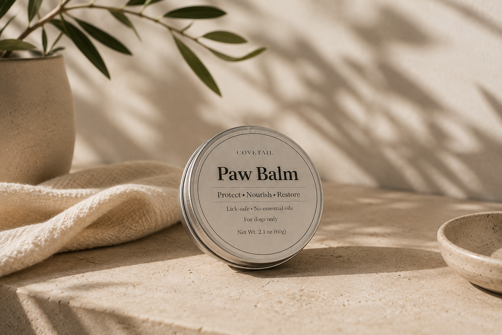 Covetail paw balm skincare ingredients and product