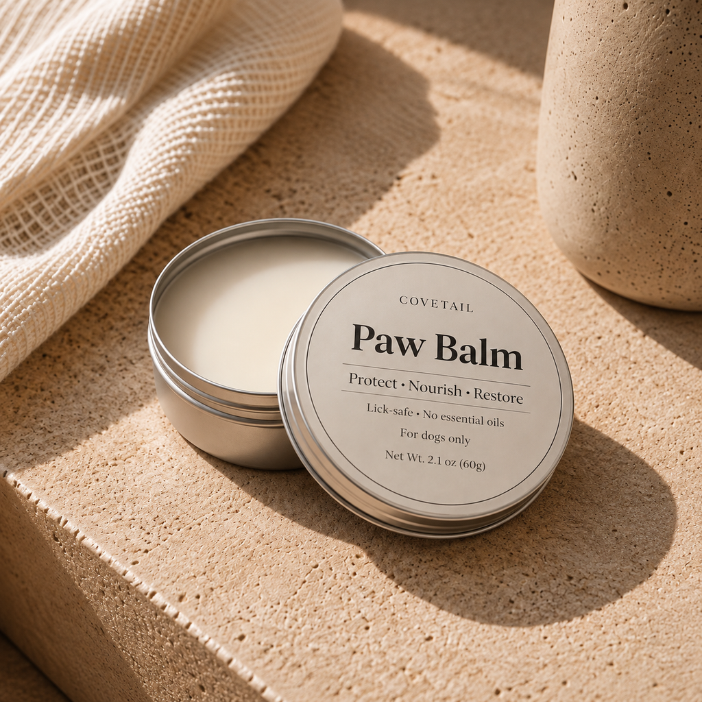 Dog paw care with COVETAIL Daily Paw Protection Balm